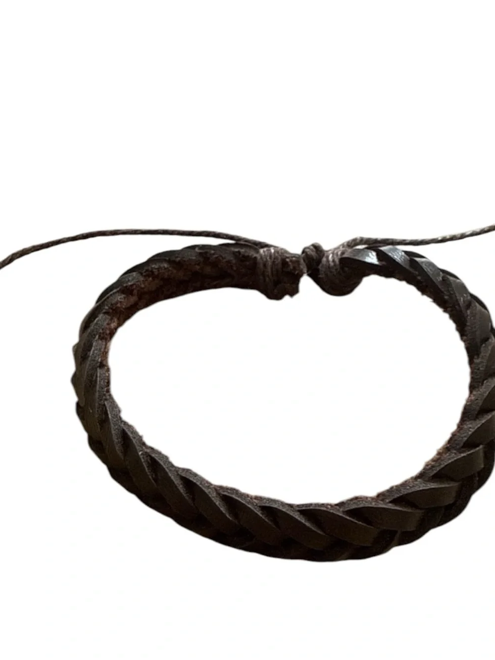Men leather bracelet adjustable size new